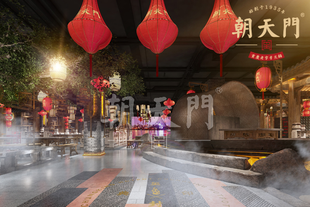 你在朝天門火鍋加盟店吃火鍋，談笑風(fēng)生